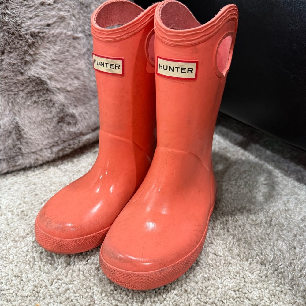 Hunter Orange Rain & Snow Boots with Glossy Finish